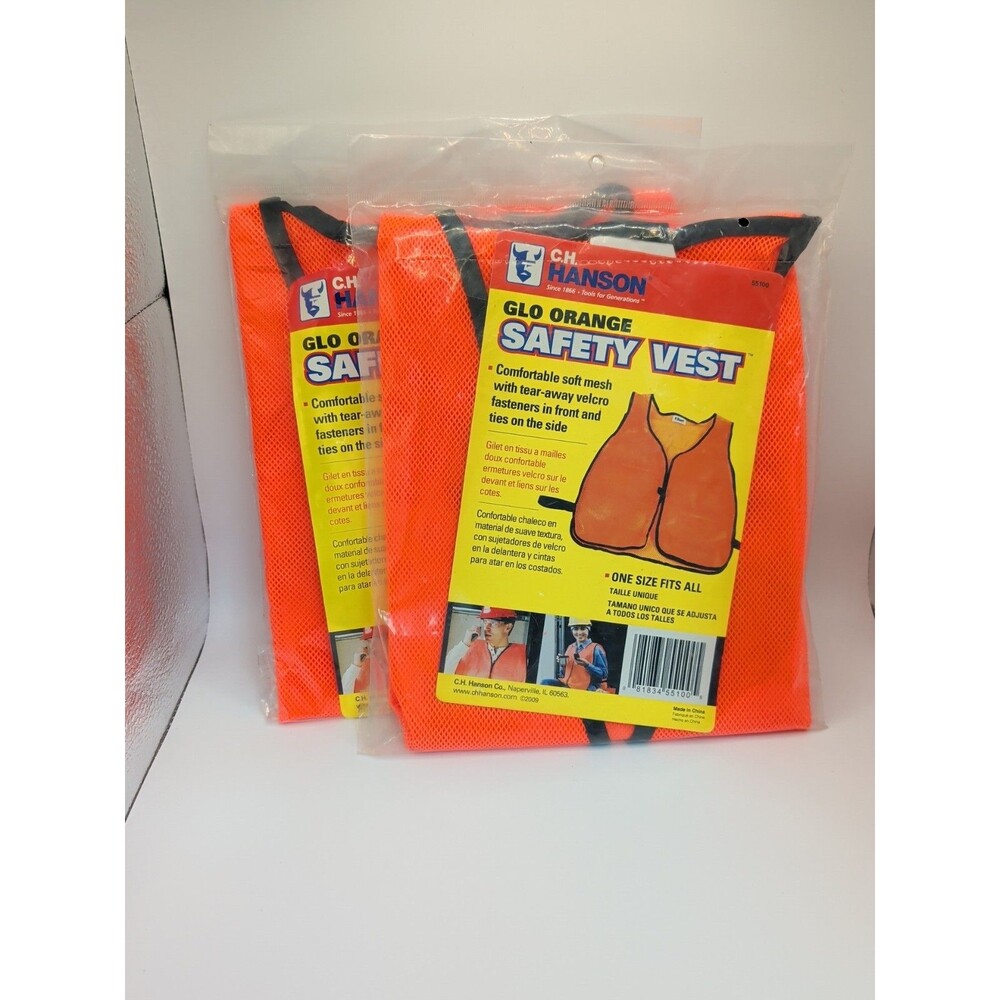 Two CH Hanson Glo Orange Safety Vests
